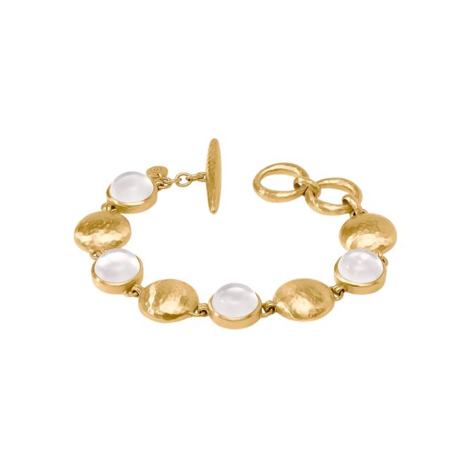 Julie Vos Yellow Gold Plated Solara Stone Bracelet, Iridescent Clear Crystal