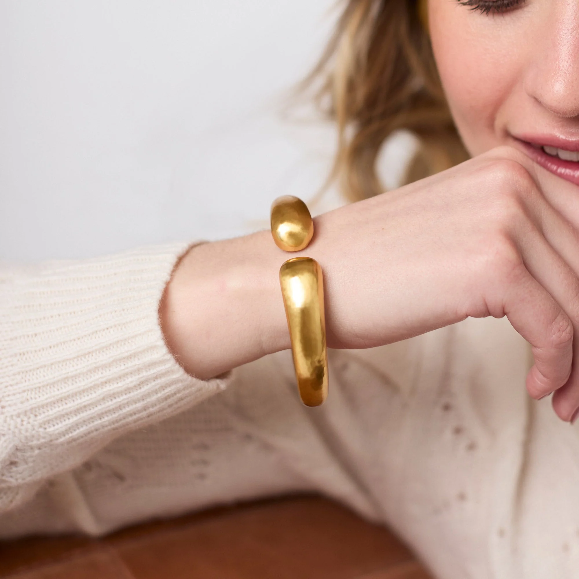 Julie Vos Solara Demi Cuff, Yellow Gold Plated