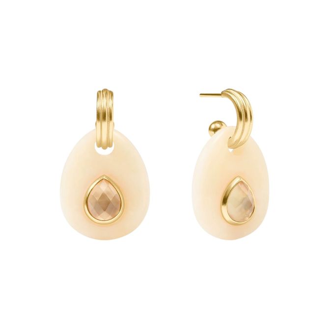 Julie Vos Carnaby Hoop & Charm Earrings, Ivory