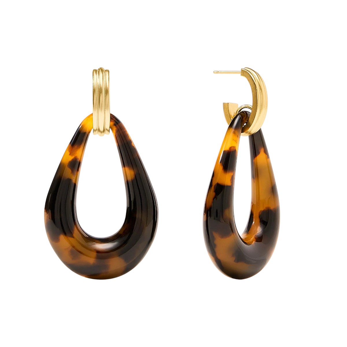 Julie Vos Carnaby Doorknocker Earrings, Tortoiseshell