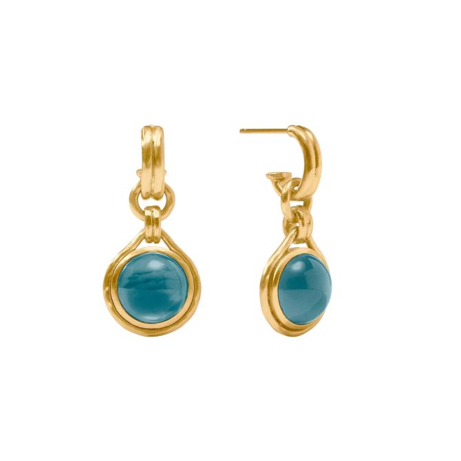 Julie Vos Solara Hoop & Charm Earrings, Iridescent Montana Blue