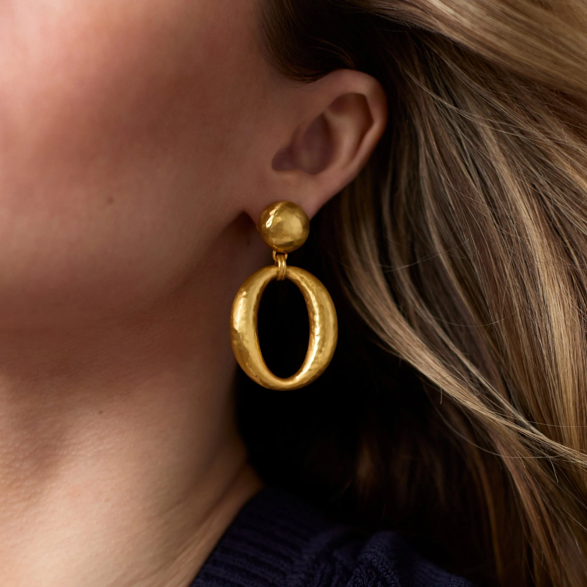 Julie Vos Solara Orbit Statement Earrings, Yellow Gold Plated