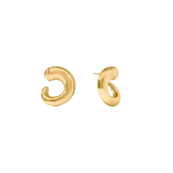 Julie Vos Yellow Gold Plated Solara Spiral Earrings, Small