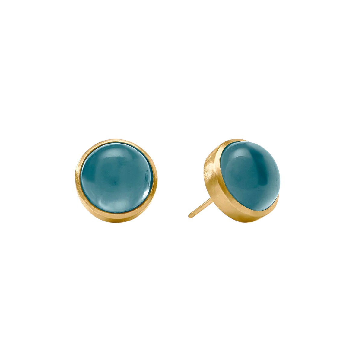 Julie Vos Solara Stone Stud Earrings, Iridescent Montana Blue