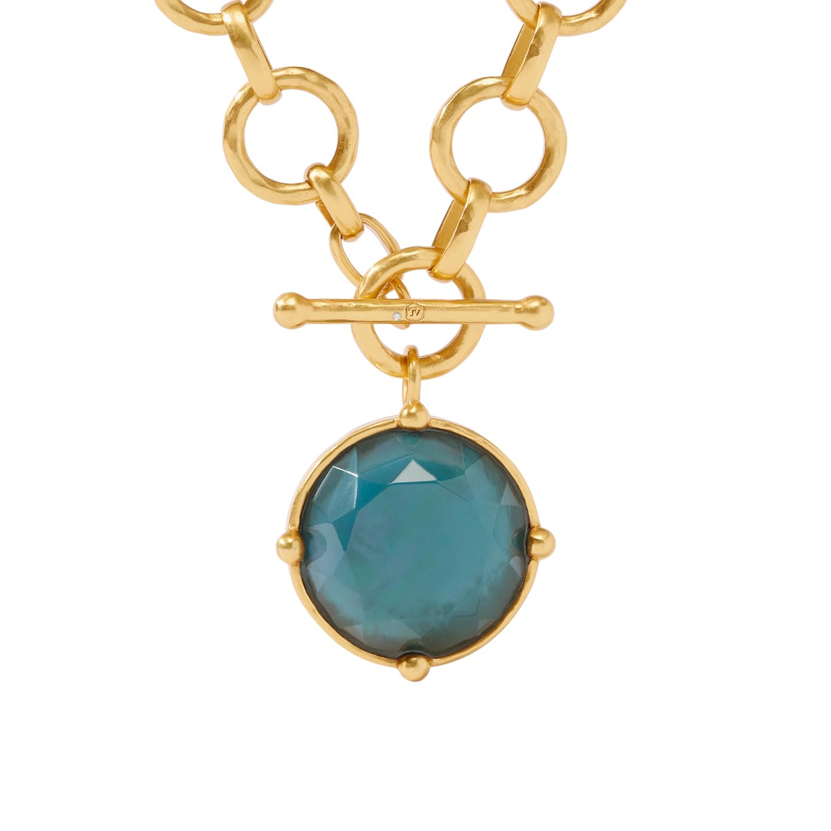 Julie Vos Yellow Gold Plated Iridescent Montana Blue Honeybee Statement Necklace, Regular