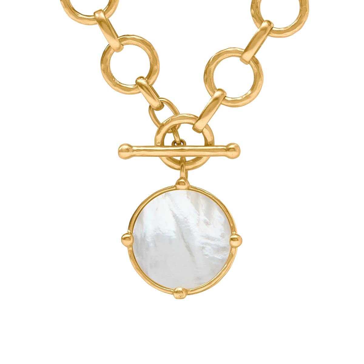 Julie Vos Yellow Gold Plated Honeybee Statement Necklace, Mother of Pearl