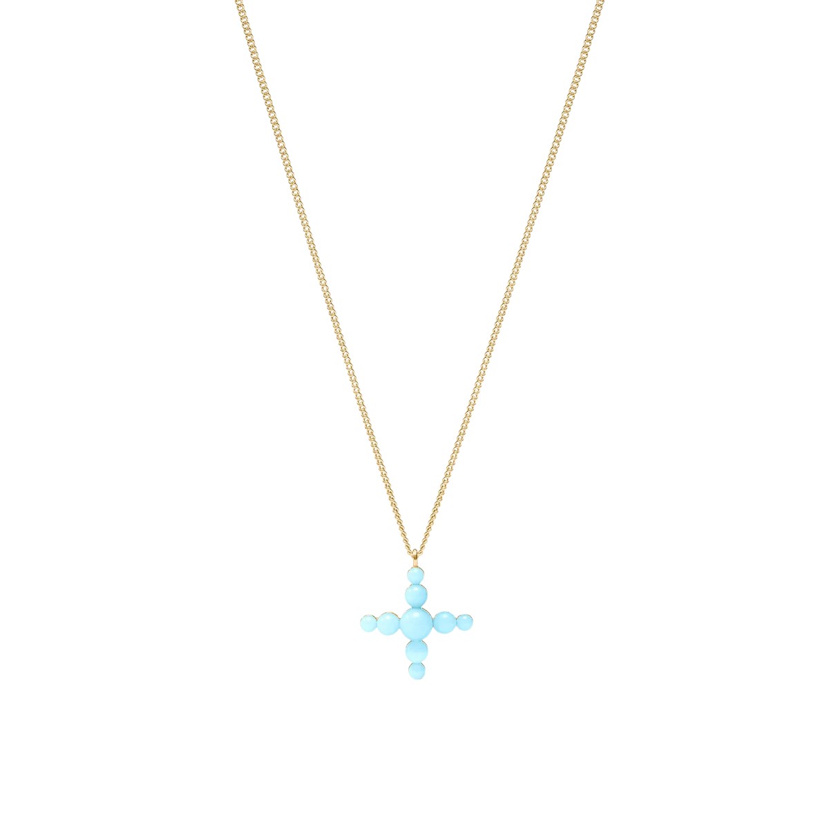 Julie Vos Gumdrop Cross Delicate Necklace, Powder Blue