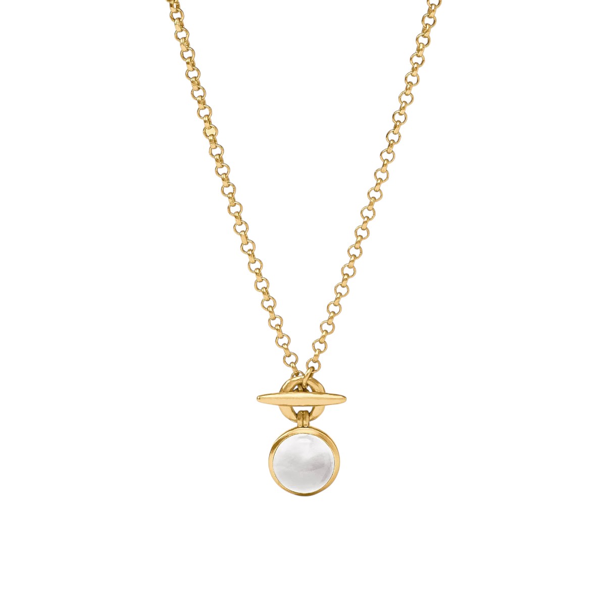 Julie Vos Yellow Gold Plated Solara Solitaire Necklace, Iridescent Clear Crystal