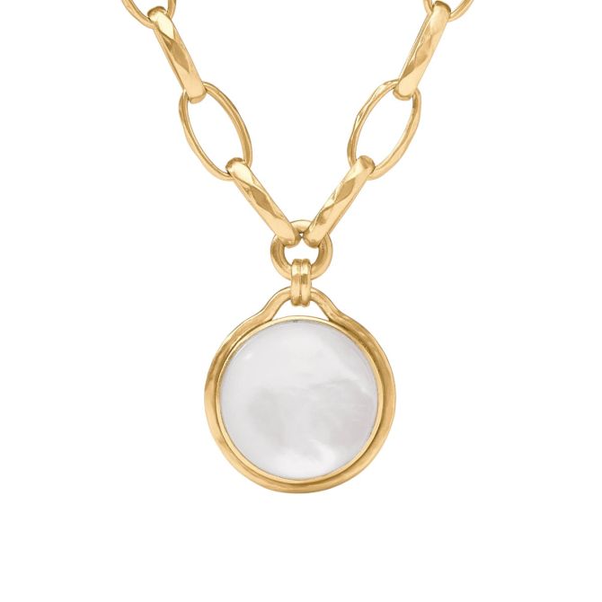Julie Vos Yellow Gold Plated Solara Statement Necklace, Iridescent Clear Crystal