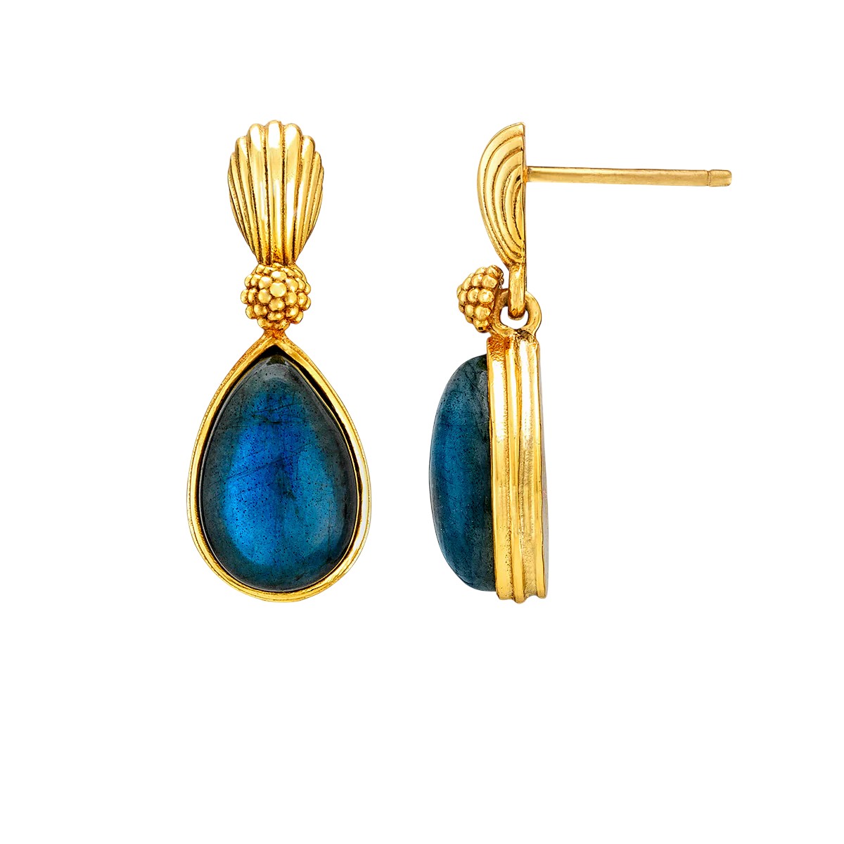 Capucine De Wulf Monique Gem Post Earrings, Blue Labradorite