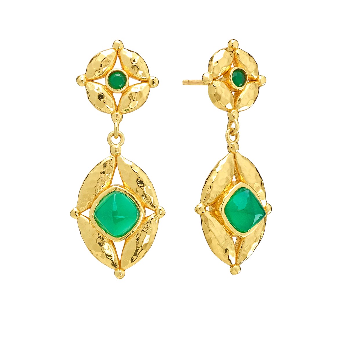 Capucine De Wulf Mystic Eye Post Drop Earrings, Green Onyx
