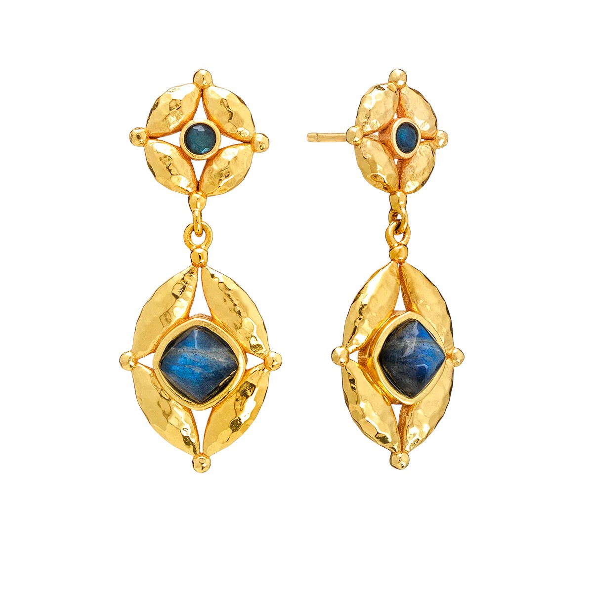 Capucine De Wulf Mystic Eye Post Drop Earrings, Blue Labradorite