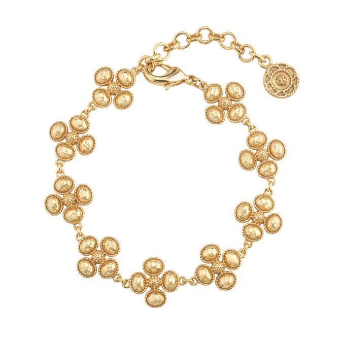 Capucine De Wulf Yellow Gold Plated Berry Clover Linear Bracelet, 7"