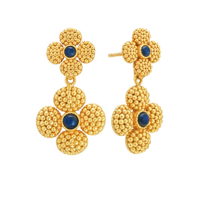 Capucine De Wulf Berry Clover Convertible Duo Earrings, Blue Labradorite