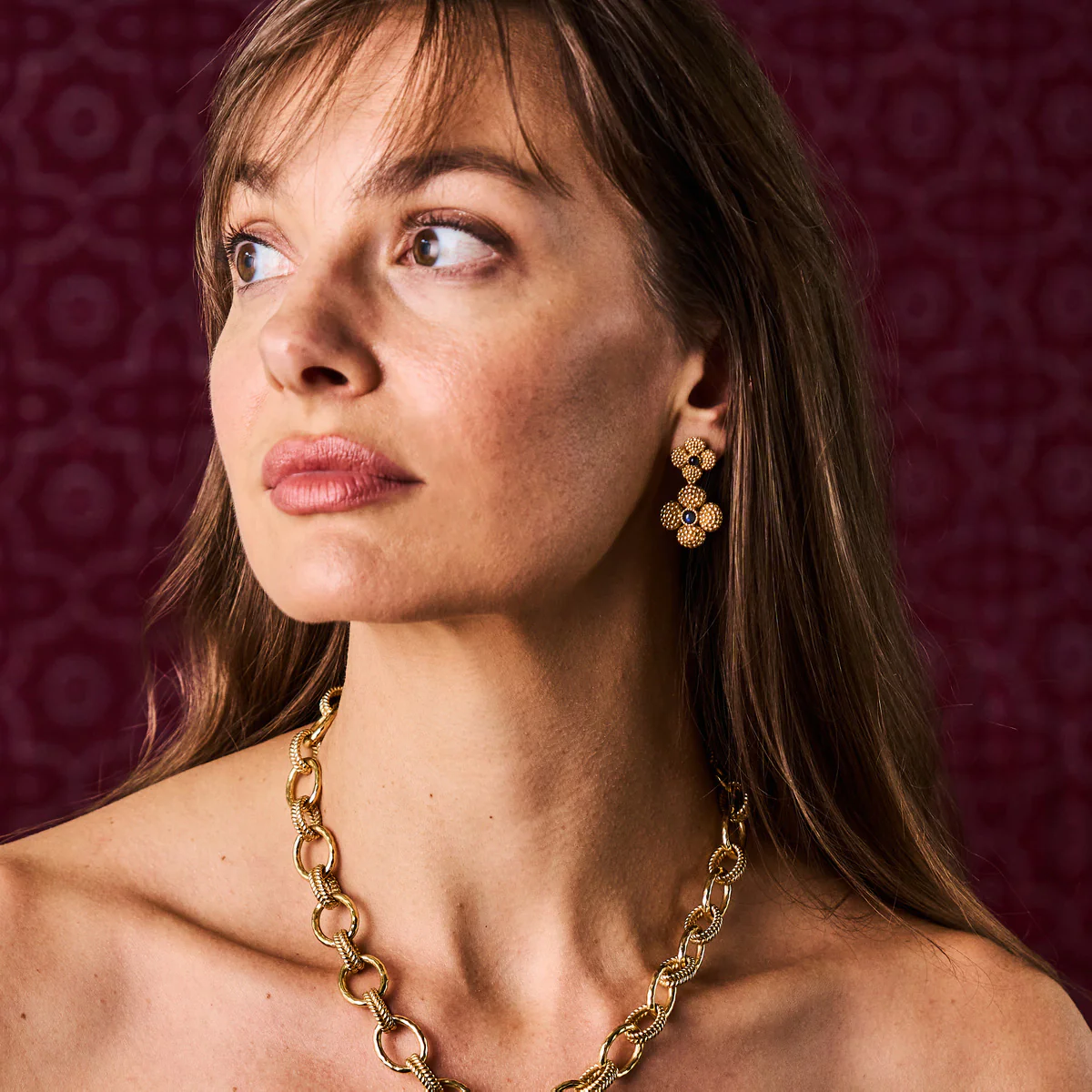 Capucine De Wulf Berry Clover Convertible Duo Earrings, Blue Labradorite