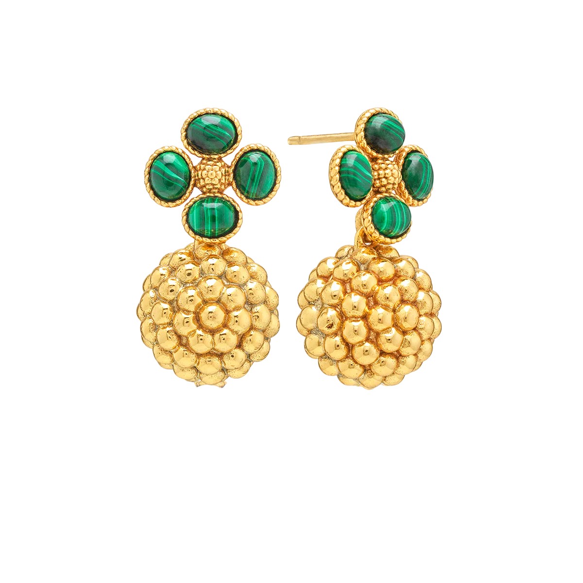 Capucine De Wulf Berry Clover Drop Earrings, Malachite