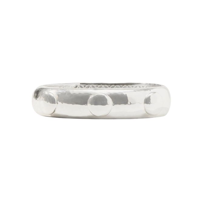 Julie Vos Solara Hinge Bangle, Silver