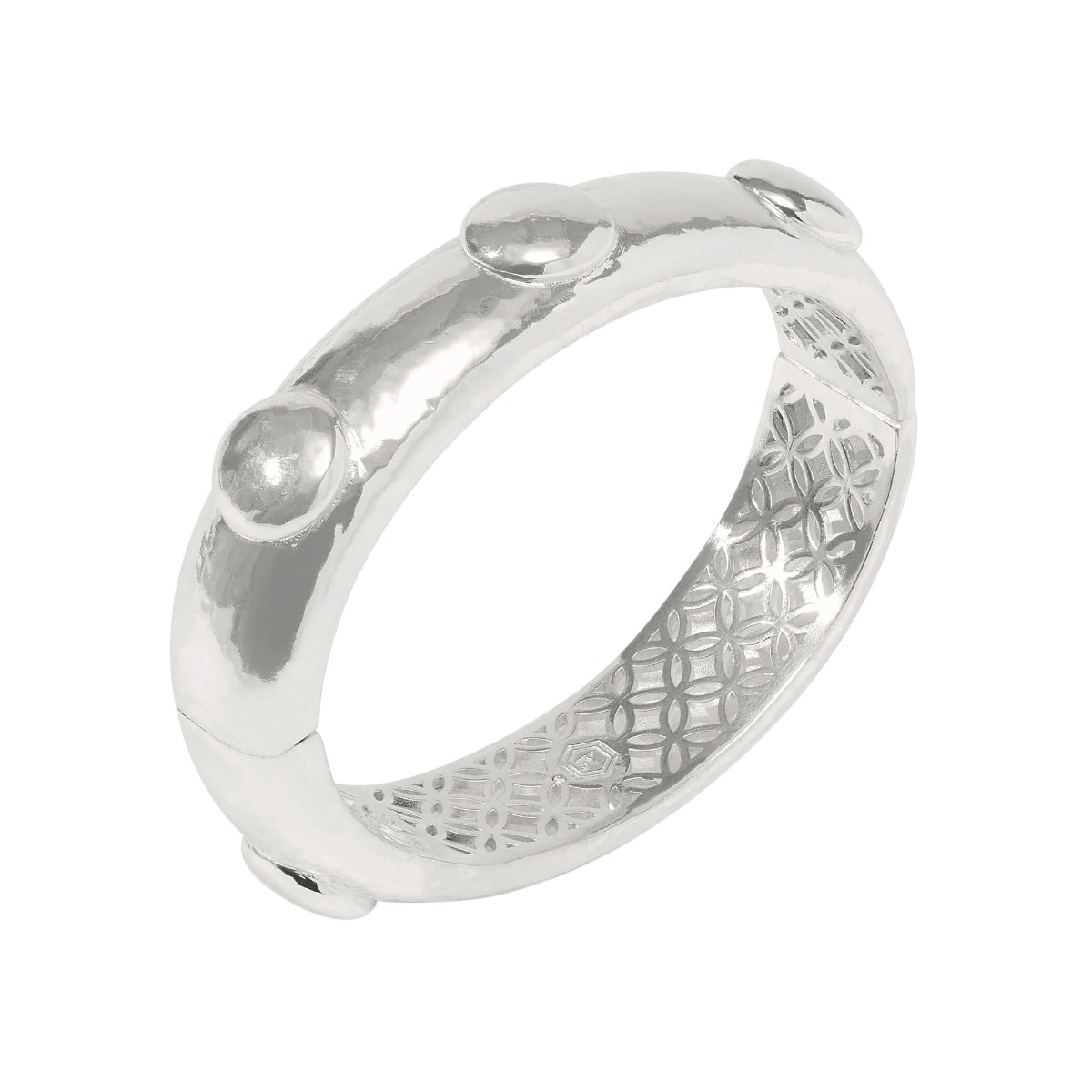 Julie Vos Solara Hinge Bangle, Silver