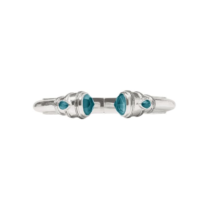 Julie Vos Iridescent Montana Blue Silver Cannes Demi Cuff, Regular