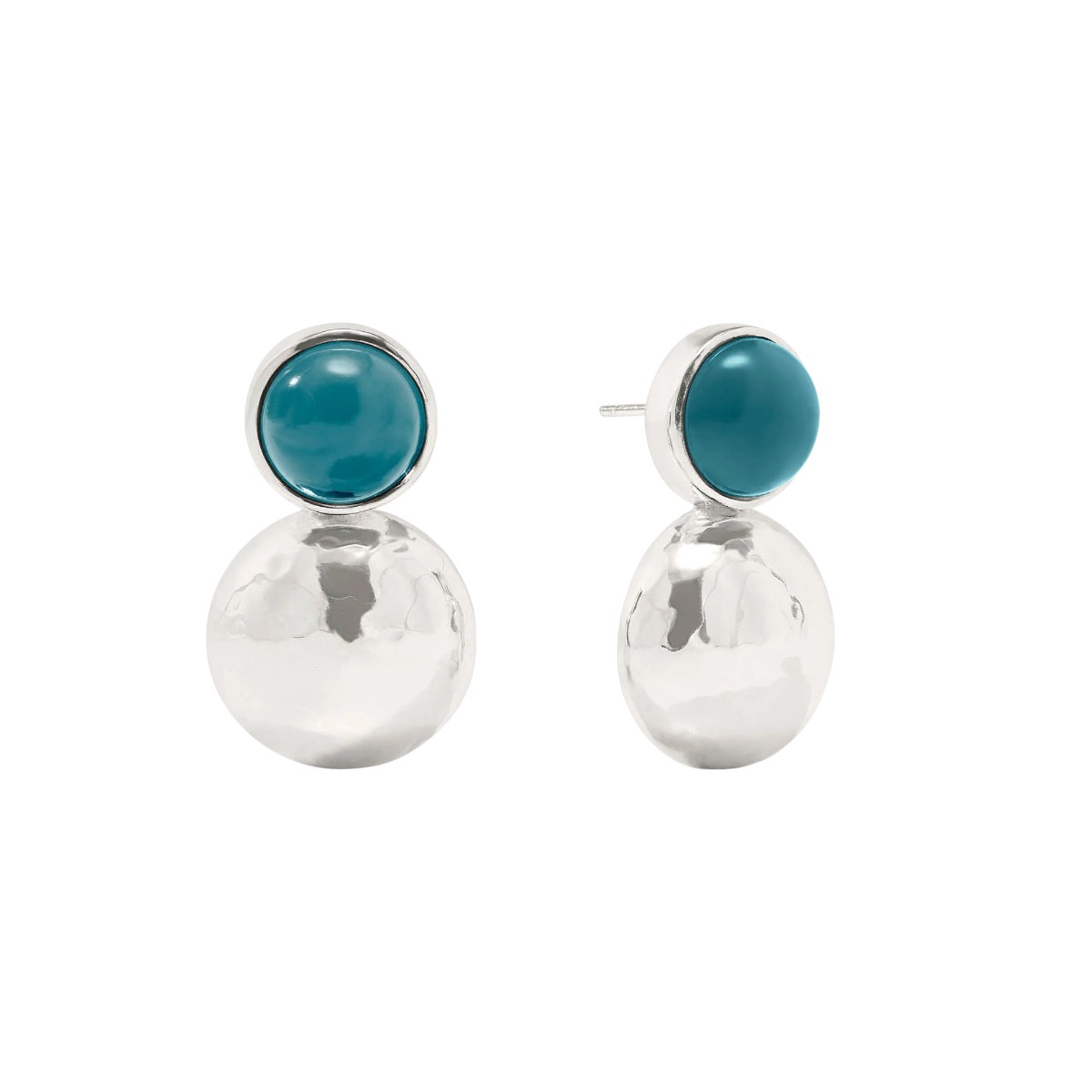 Julie Vos Silver Solara Midi Earrings, Iridescent Montana Blue