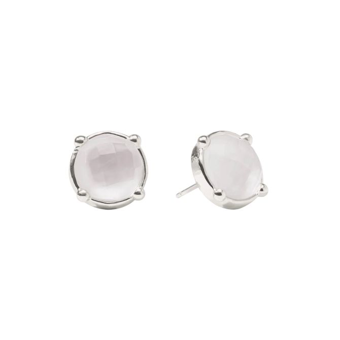 Julie Vos Silver Honey Stud Earrings, Iridescent Clear Crystal
