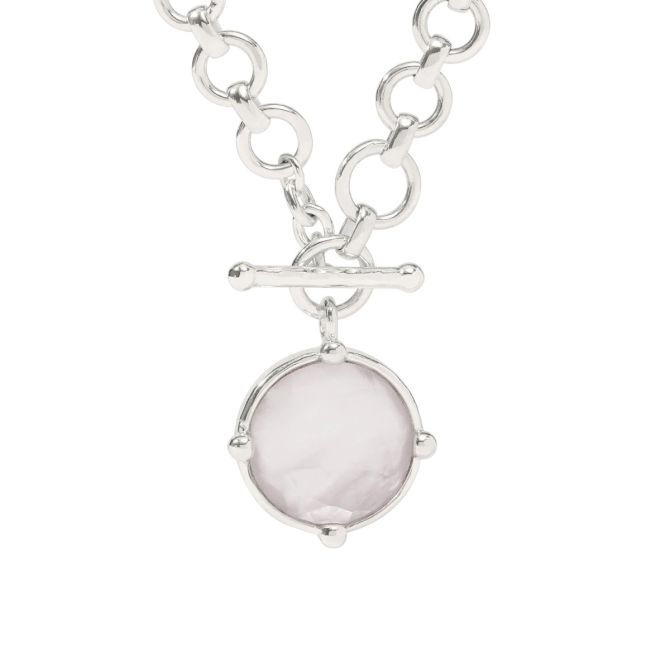 Julie Vos Silver Honeybee Demi Necklace, Iridescent Clear Crystal