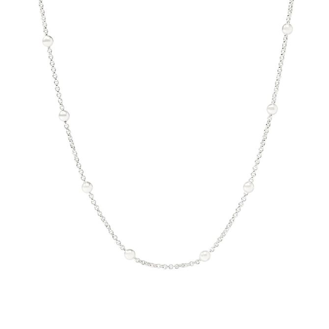 Julie Vos Silver Solara Delicate Station Necklace, 24"