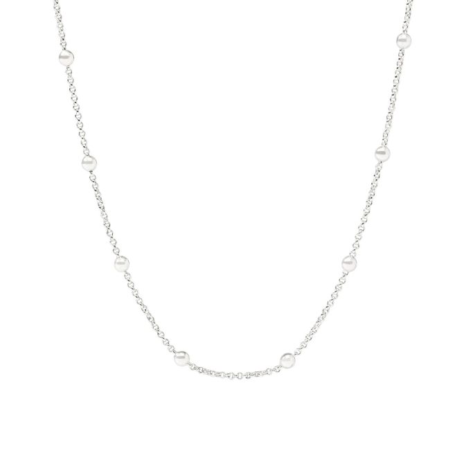 Julie Vos Silver Solara Delicate Station Necklace, 43.5"