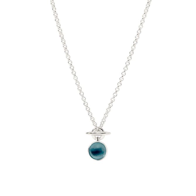 Julie Vos Solara Solitaire Necklace, Iridescent Montana Blue