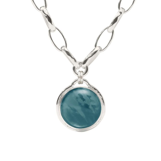 Julie Vos Silver Solara Statement Necklace, Iridescent Montana Blue