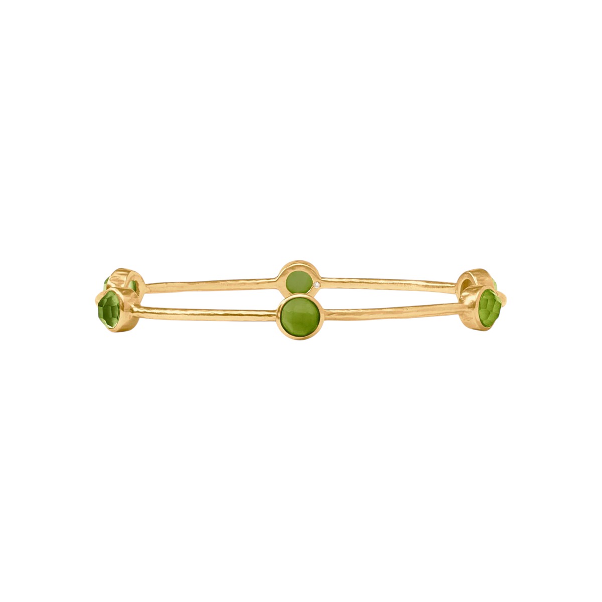 Julie Vos Yellow Gold Plated Iridescent Palmetto Green Milano Luxe Bangle Bracelet, Medium