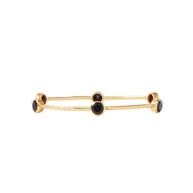 Julie Vos Medium Milano Bangle Bracelet, Obsidian Black