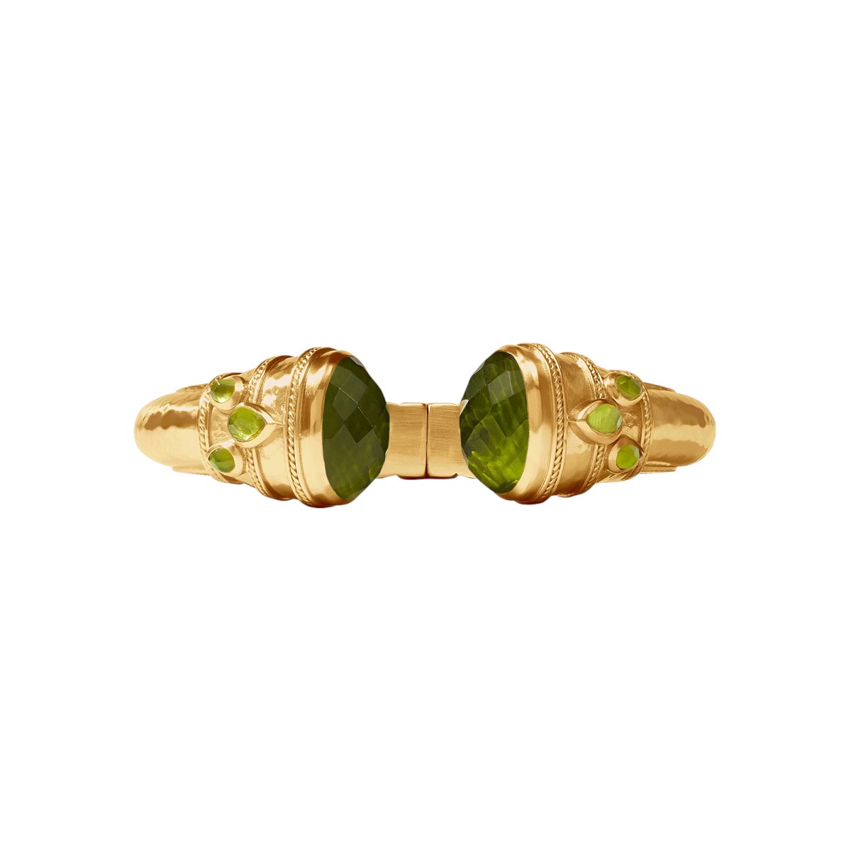 Julie Vos Yellow Gold Plated Cannes Cuff Bracelet, Iridescent Palmetto Green