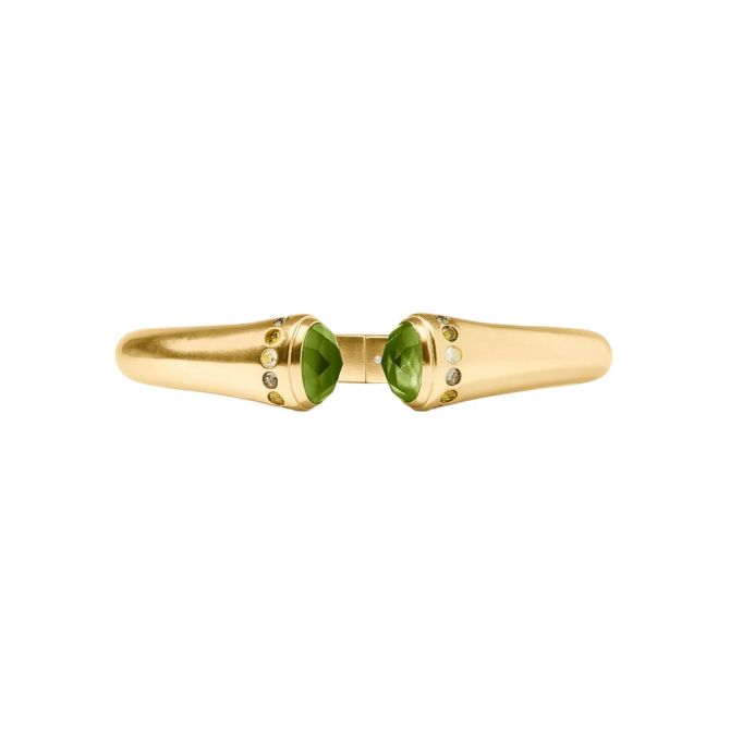 Julie Vos Rainbow Demi Cuff Bracelet, Iridescent Palmetto Green