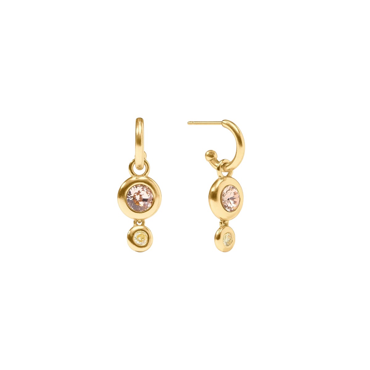 Julie Vos Rainbow Duo Hoop & Charm Earrings, Champagne Radiance
