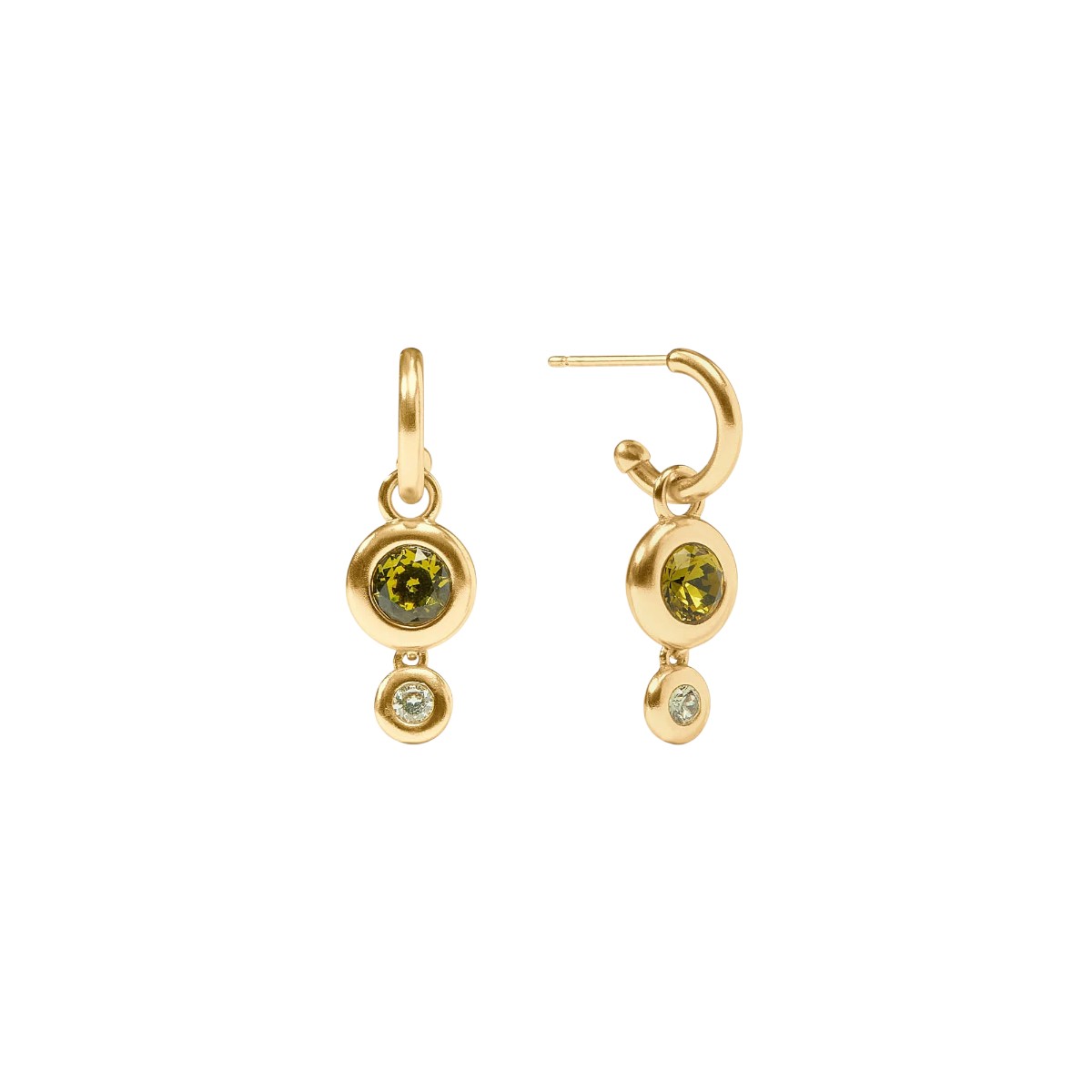 Julie Vos Rainbow Duo Hoop & Charm Earrings, Shades of Jade