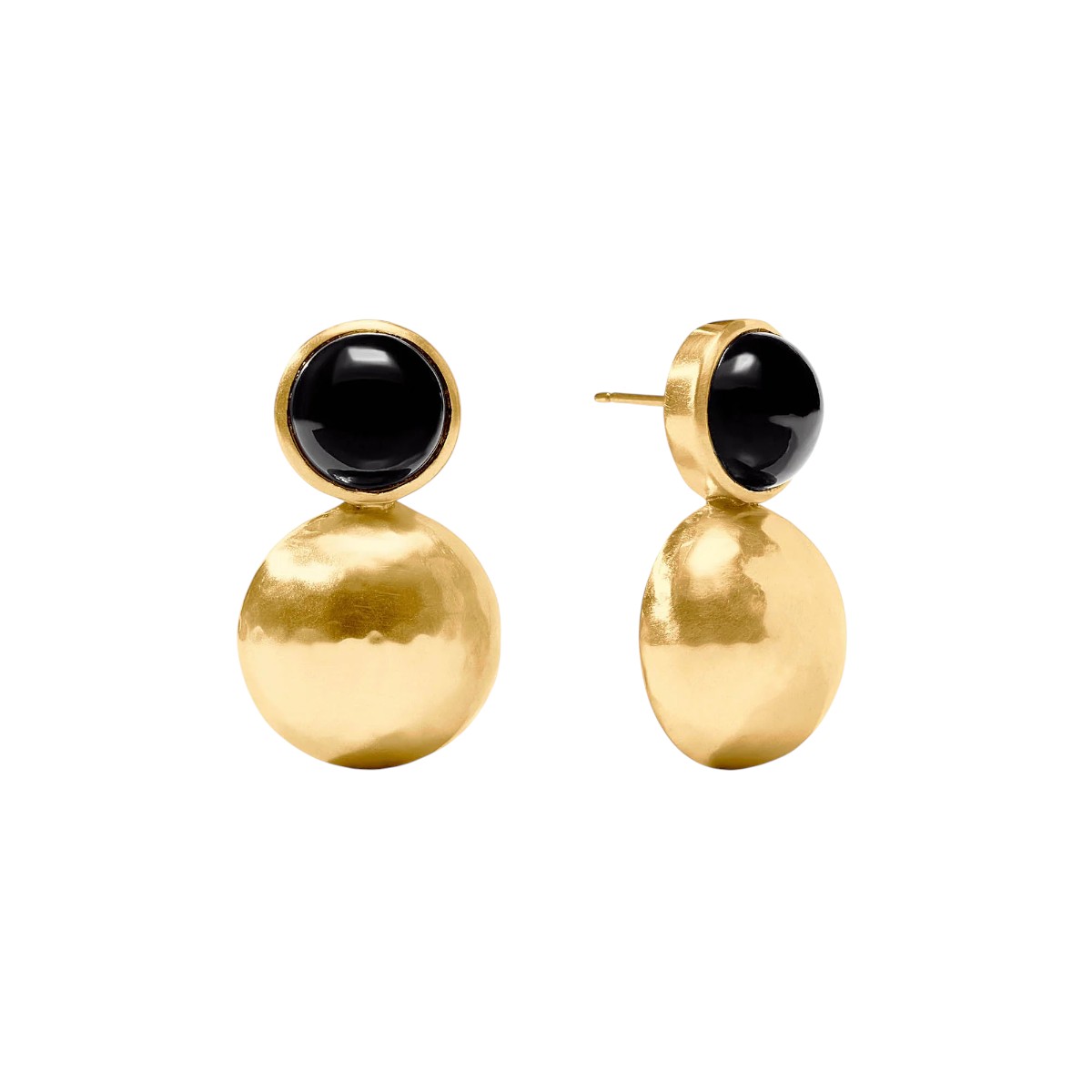 Julie Vos Yellow Gold Plated Solara Midi Earrings, Obsidian Black