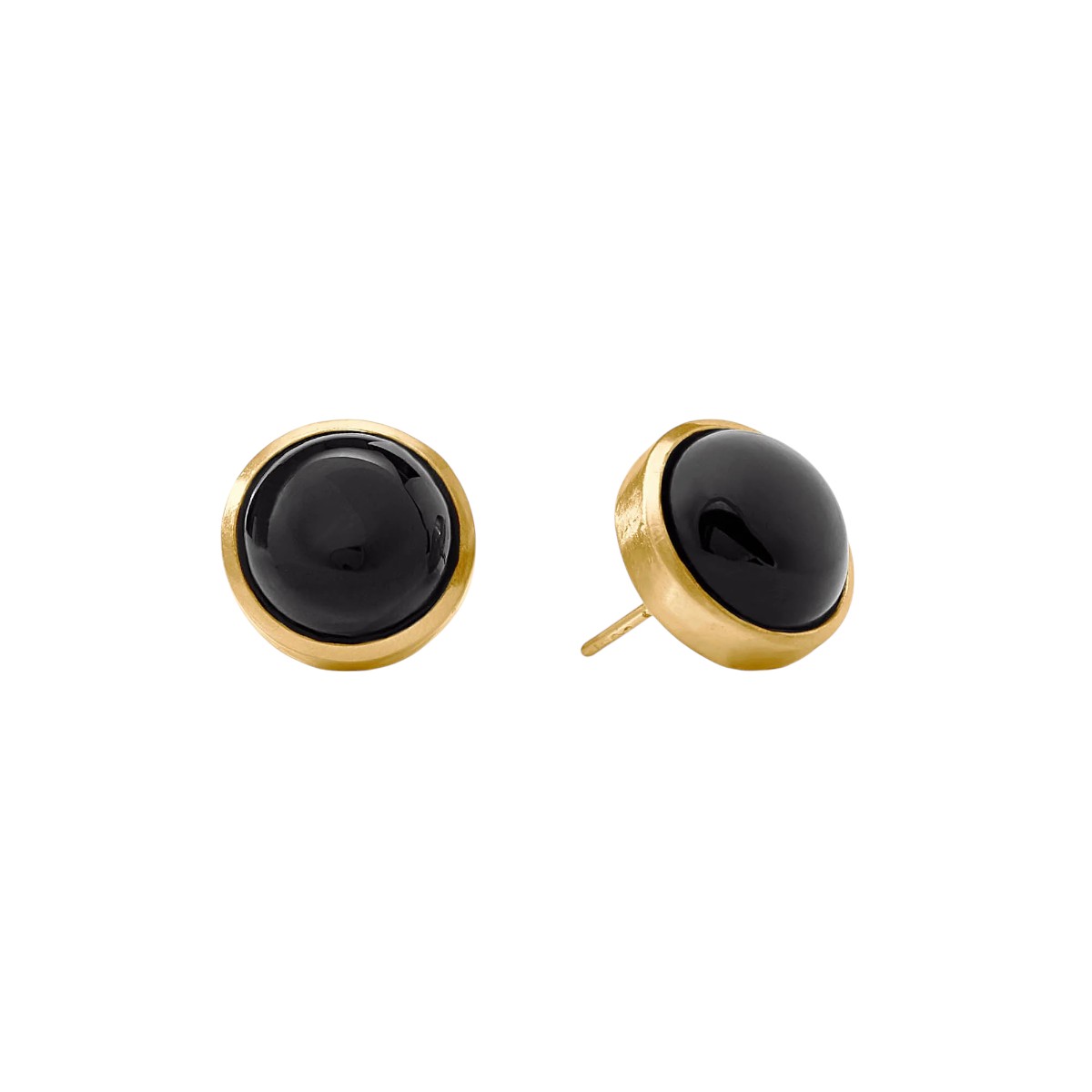 Julie Vos Solara Stone Stud Earrings, Obsidian Black