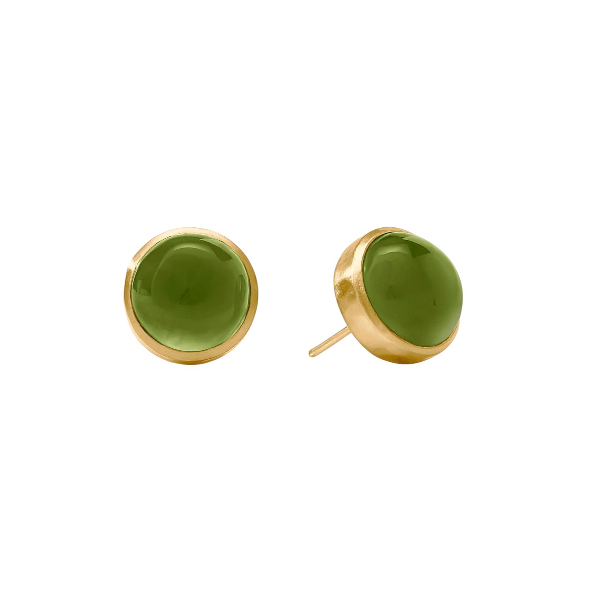 Julie Vos Solara Stone Stud Earrings, Iridescent Palmetto Green