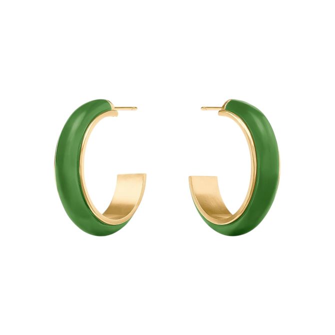 Julie Vos Palmetto Green Carnaby Hoop Earrings, Medium