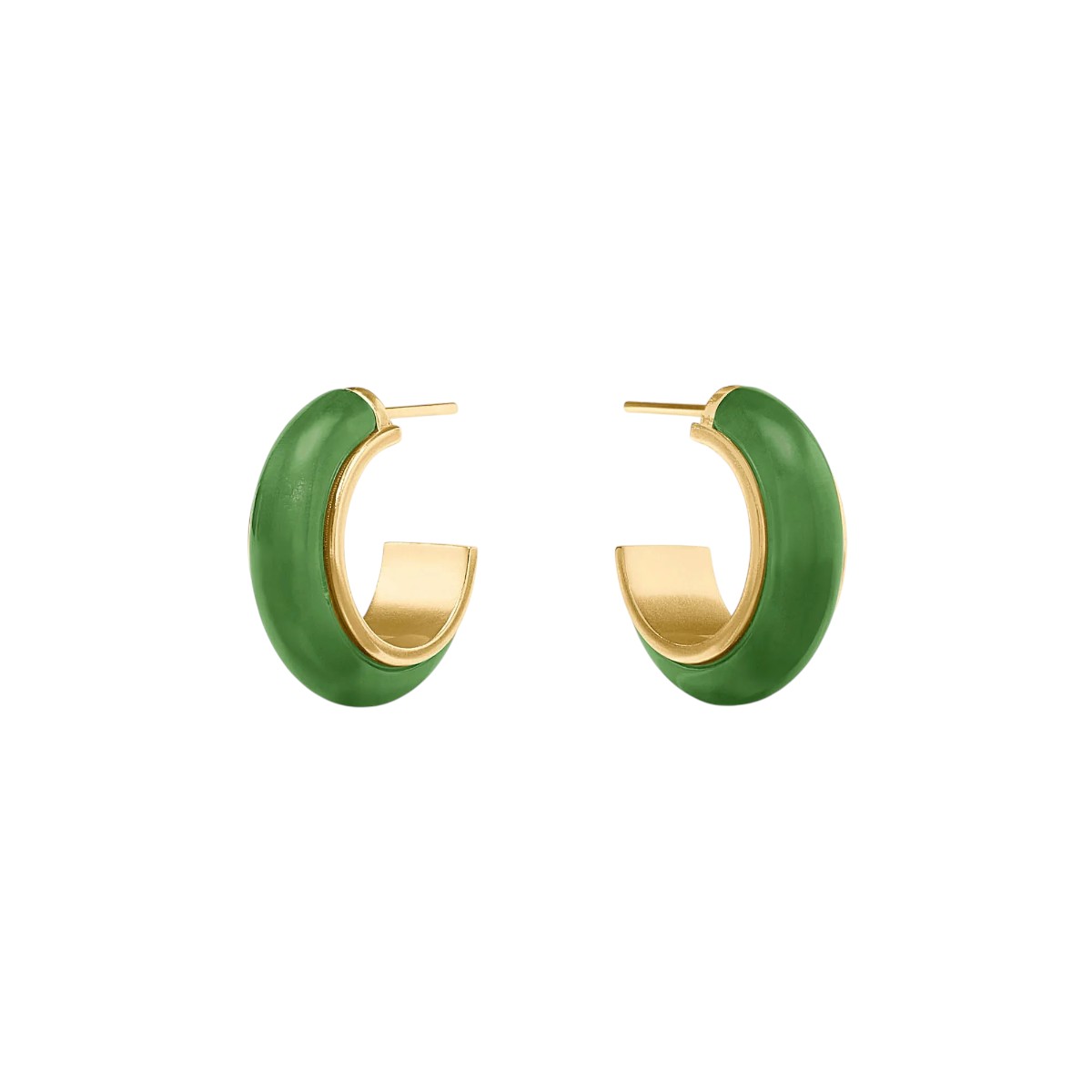 Julie Vos Palmetto Green Carnaby Hoop Earrings, Small