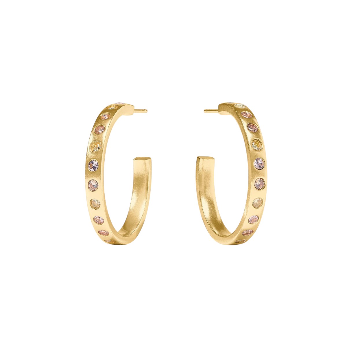 Julie Vos Champagne Radiance Rainbow Hoop Earrings, Medium