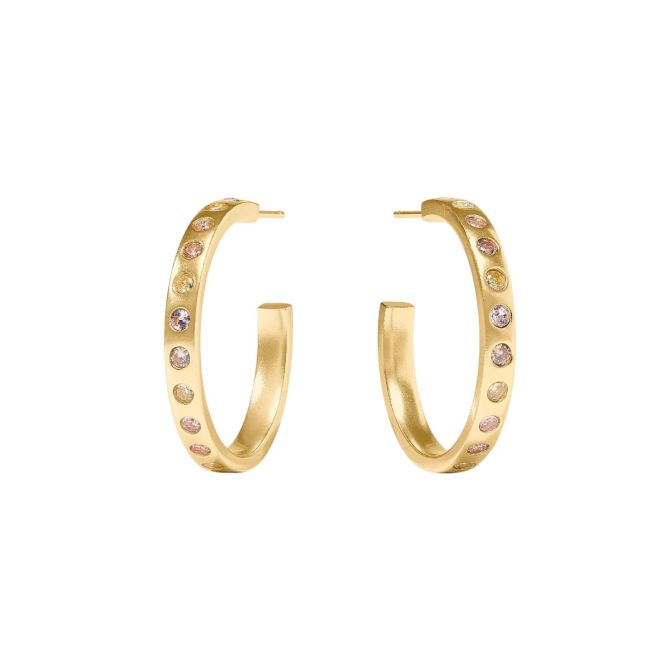 Julie Vos Champagne Radiance Rainbow Hoop Earrings, Medium