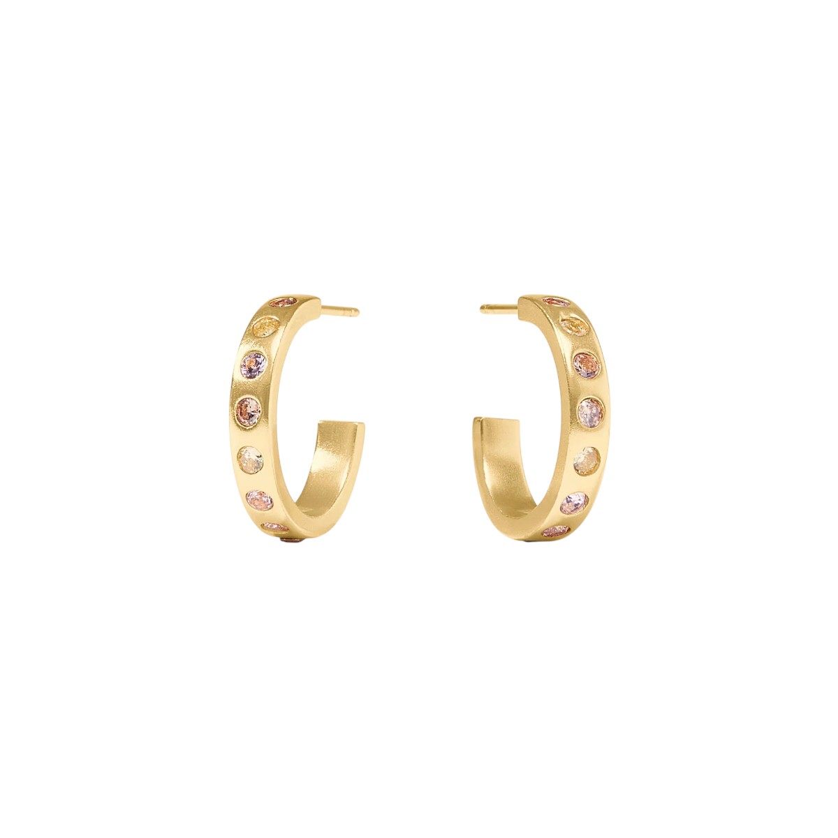 Julie Vos Champagne Radiance Rainbow Hoop Earrings, Small