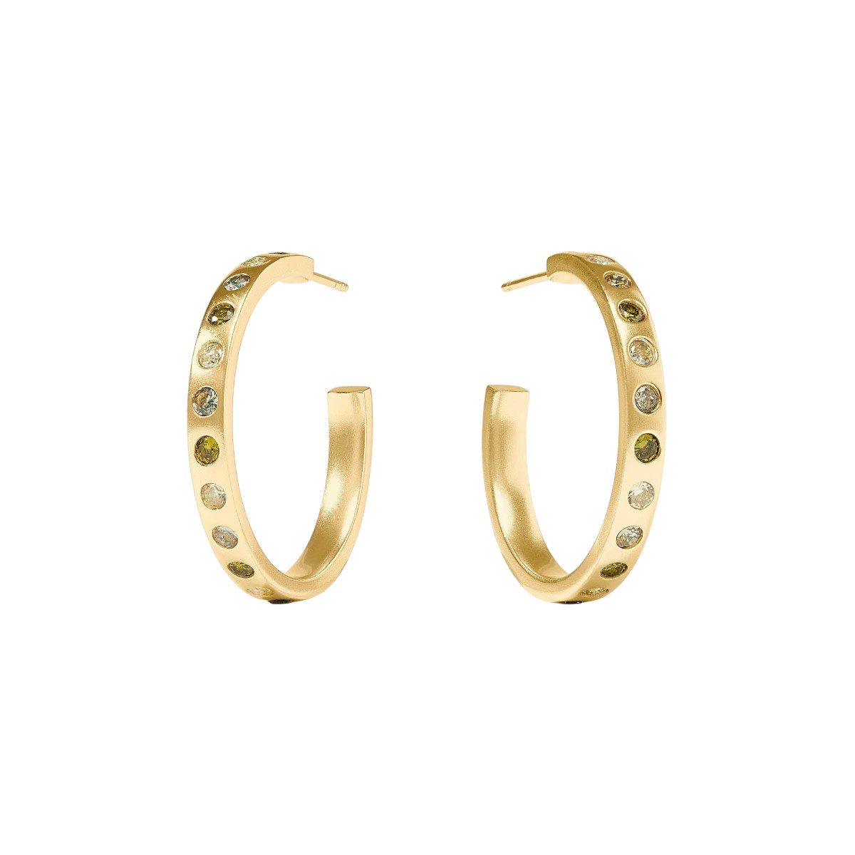 Julie Vos Shades of Jade Rainbow Hoop Earrings, Medium