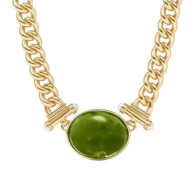 Julie Vos Dolce Statement Necklace, Iridescent Palmetto Green