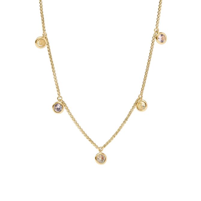 Julie Vos Rainbow Delicate Charm Necklace, Champagne Radiance