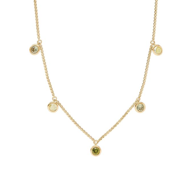 Julie Vos Rainbow Delicate Charm Necklace, Shades of Jade