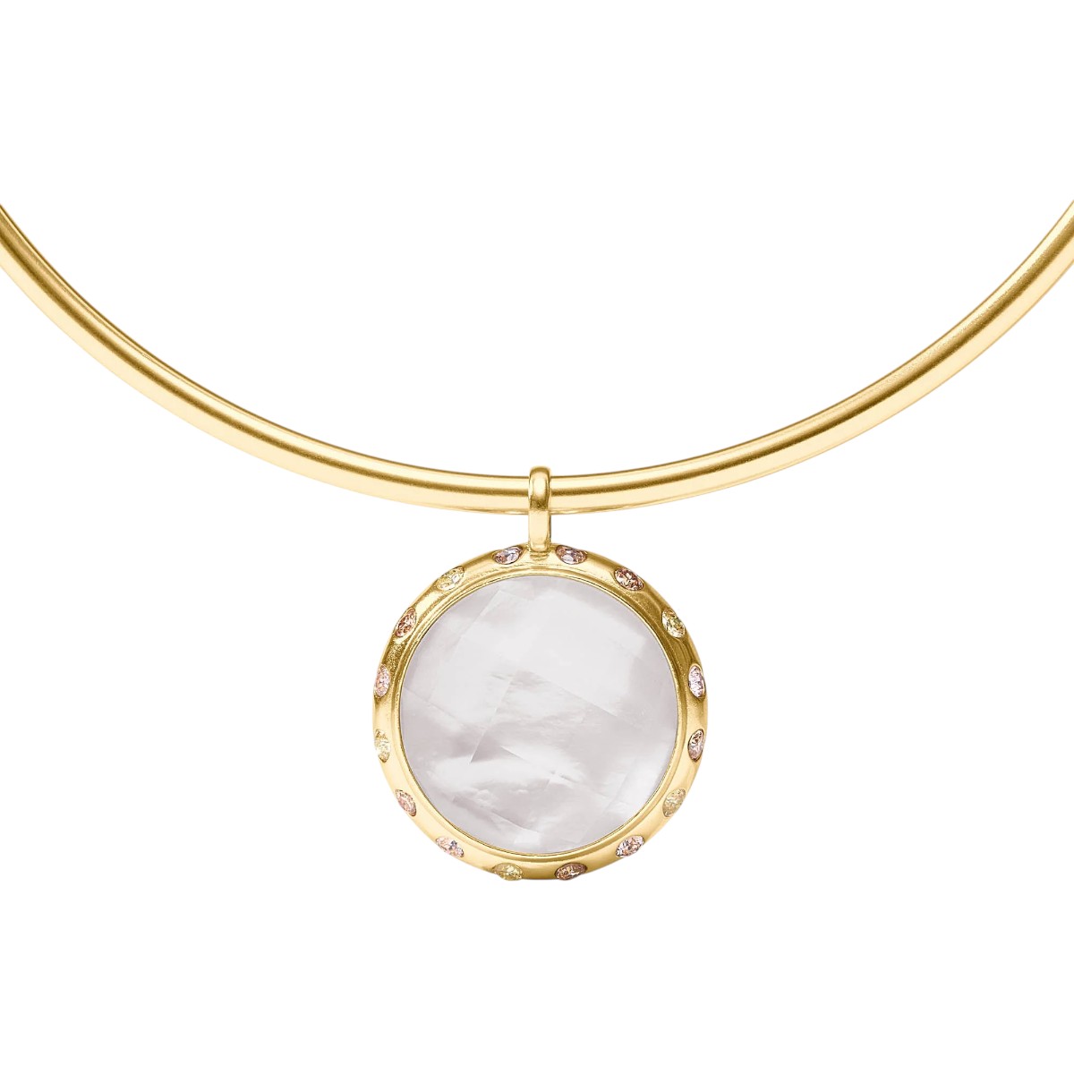 Julie Vos Rainbow Statement Necklace, Iridescent Clear Crystal