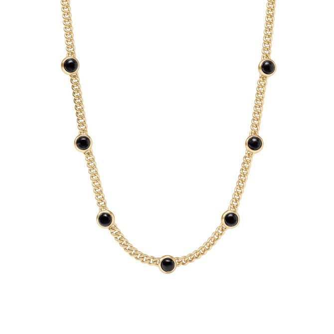 Julie Vos Dolce Delicate Station Necklace, Obsidian Black